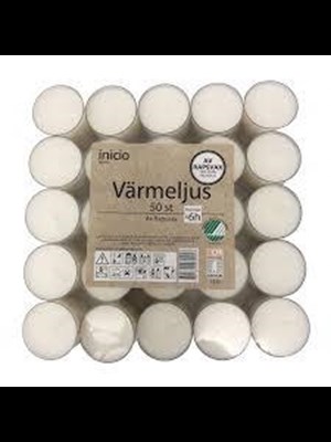 Värmeljus-6 H - Plastkopp- 50 pack- Raps- Svanenmärkta 3820-Raps